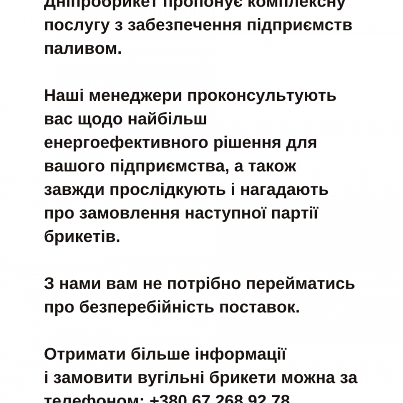 ​Вугільні паливні брикети для підприємств